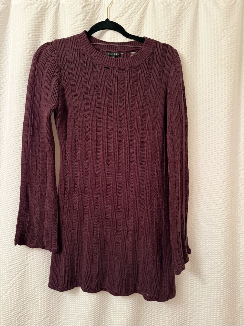 Papermoon Knit Tunic Sweater Top Sz M Grunge Flared Bell